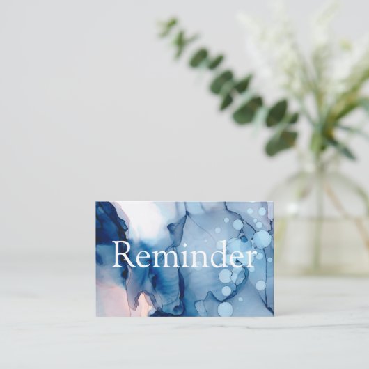 Carte De Rendez-vous *~* Salon & Spa Bleu Abstrait Chic artistique (Debout devant)