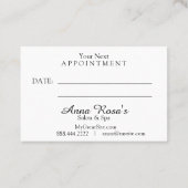 Carte De Rendez-vous *~* Salon & Spa Bleu Abstrait Chic artistique (Dos)