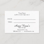 Carte De Rendez-vous ** Salon & Spa Bleu Chic Artistique Abstrait (Dos)