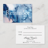 Carte De Rendez-vous ** Salon & Spa Bleu Chic Artistique Abstrait (Devant / Derrière)