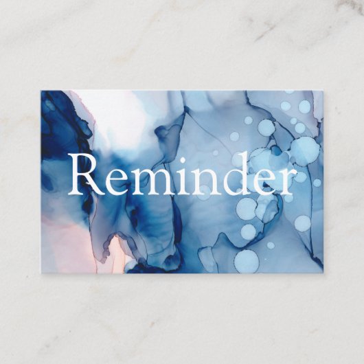 Carte De Rendez-vous ** Salon & Spa Bleu Chic Artistique Abstrait (Devant)