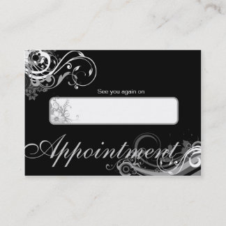 Carte de rendez-vous Salon Spa Floral Fils Noir