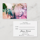 Carte De Rendez-vous *~* Salon & Spa Fuschia Chic Artiste Abstrait (Devant / Derrière)