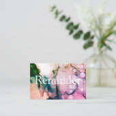 Carte De Rendez-vous *~* Salon & Spa Peach Pink Abstrait Art Chic (Debout devant)