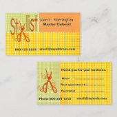 Carte De Rendez-vous Salon sur le coiffeur de motif de guingan de temps (Devant / Derrière)