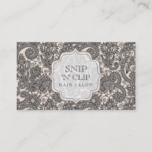 Carte De Rendez-vous Salon vintage indien de coiffeur de Paisley