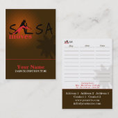 Carte De Rendez-vous Salsa Moves - Business-, Horaire Card (Devant / Derrière)