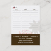 Carte De Rendez-vous Salsa Moves - Business-, Horaire Card (Dos)