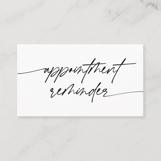 Carte De Rendez-vous Script de rappel élégant de nomination moderne (Devant)