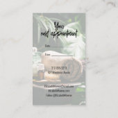 Carte De Rendez-vous Script du massothérapeute spa (Dos)