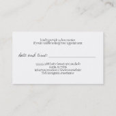 Carte De Rendez-vous Script manuscrit simple | Votre prochaine nominati (Dos)