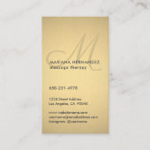 Carte De Rendez-vous Script Monogramme noir et or Faux Foil Vertical (Devant)