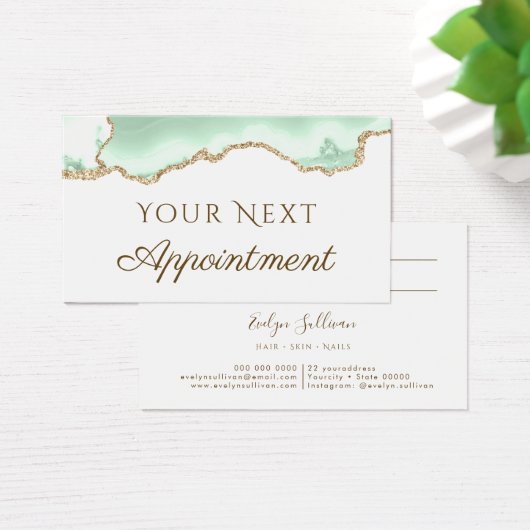 Carte de rendez-vous Seafoam green agate (Bureau)