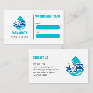 Carte De Rendez-vous Service de plomberie Logo de goutte d'eau Entrepri