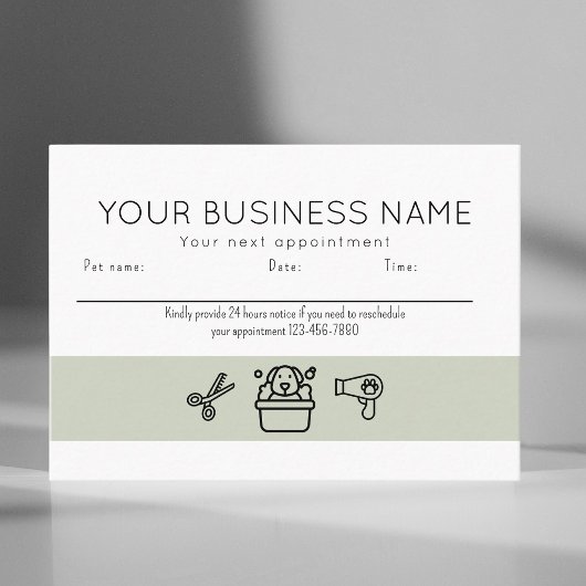 Carte de rendez-vous service de toilettage profess