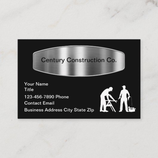 Carte De Rendez-vous Services de construction modernes et cool (Devant)