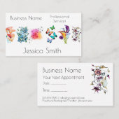 Carte De Rendez-vous Services de consultation florale à l'aquarelle élé (Devant / Derrière)