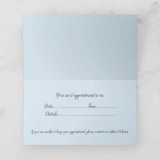 Carte De Rendez-vous Services du salon de ongle pour pédicure pour manu (Intérieur déplié)