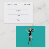 Carte De Rendez-vous Shear Diva (tête rouge) Appt. Cartes/Chubby (Devant / Derrière)