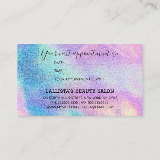 Carte De Rendez-vous Simple (Dos)