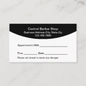 Carte De Rendez-vous Simple Barber Shop Appointment Cards (Devant)