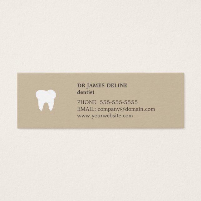Carte de rendez-vous simple Beige blanc pour denti (Devant)