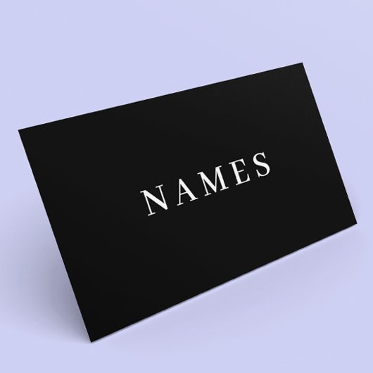 Carte De Rendez-vous Simple Black Custom Ajouter Votre Nom Élégant