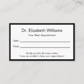 Carte de rendez-vous simple Black White Doctors Of (Devant)