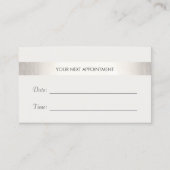 Carte De Rendez-vous Simple blanc moderne FAUX Silver Stripe Rendez-vou (Devant)