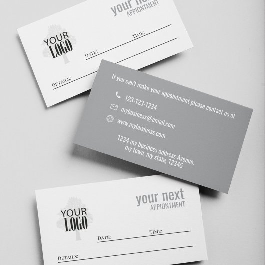 Carte De Rendez-vous Simple Business Logo Appointment Card 