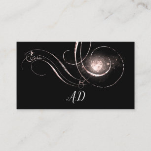 Carte De Rendez-vous Simple Coeur Rose Noir Blanc Diamant Monogramme