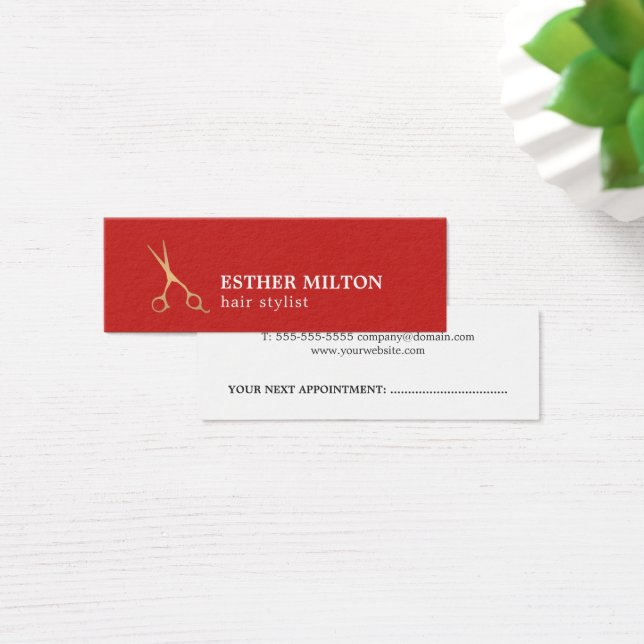 Carte de rendez-vous simple Cool Red Gold (Bureau)