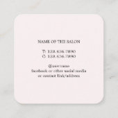 Carte de rendez-vous simple de salon de beauté ros (Dos)