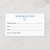 Carte De Rendez-vous Simple Dental Appointment Card with Tooth Icon (Devant)