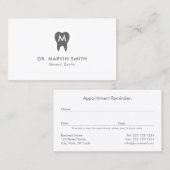 Carte De Rendez-vous Simple Dentiste Monogramme Dentaire Dentaire Denta (Devant / Derrière)