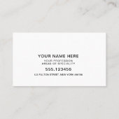 Carte de rendez-vous simple du médecin-thérapeute (Dos)