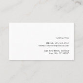 Carte de rendez-vous simple Elegant Black White Be (Dos)