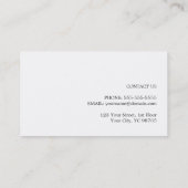 Carte de rendez-vous simple Elegant Black White Be (Dos)