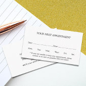 Carte de rendez-vous simple Elegant Black White Be