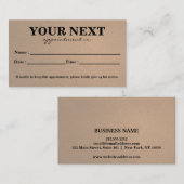 Carte de rendez-vous simple Elegant Black White Be (Devant / Derrière)