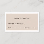 Carte de rendez-vous simple Elegant Clean Beauty S (Devant)