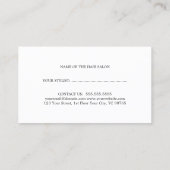Carte de rendez-vous simple Elegant Clean Hair Sty (Dos)