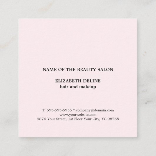 Carte De Rendez-vous Simple Elegant Light Rose Beauty Appointment Card (Dos)
