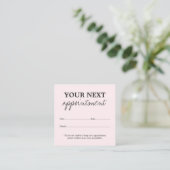 Carte De Rendez-vous Simple Elegant Light Rose Beauty Appointment Card (Debout devant)