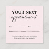 Carte De Rendez-vous Simple Elegant Light Rose Beauty Appointment Card (Devant)