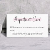 Carte De Rendez-vous Simple Élégant Salon Blanc Rose