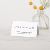 Carte De Rendez-vous Simple élégant salon de beauté blanc violet (Devant)