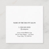Carte De Rendez-vous Simple élégant salon de beauté noir blanc (Dos)