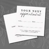 Carte De Rendez-vous Simple élégant salon de beauté noir blanc