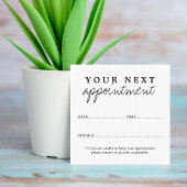 Carte De Rendez-vous Simple élégant salon de beauté noir blanc
